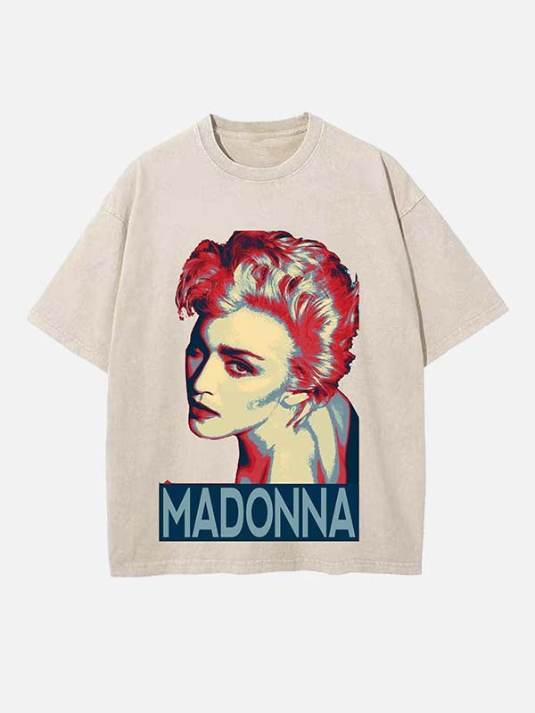 Madonna Print Round Neck T-shirt