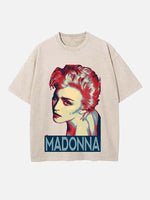 Madonna Print Round Neck T-shirt