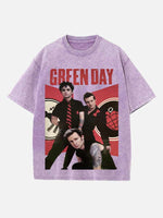 Green Day Print Round Neck T-shirt