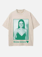 Selena Gomez Print Round Neck T-shirt