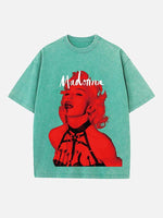 Madonna Print Round Neck T-shirt