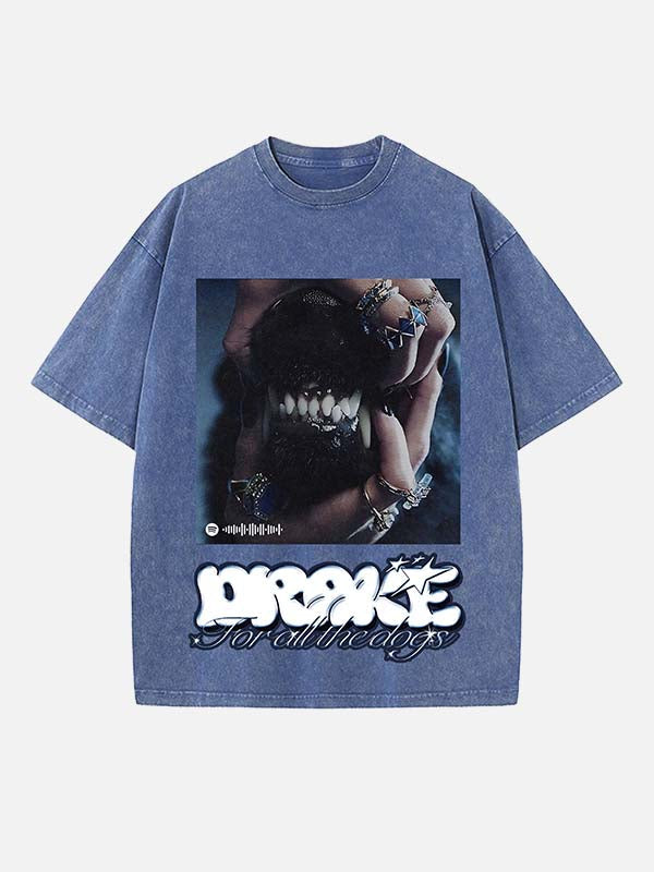 Drake Print Round Neck T-shirt
