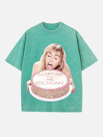 Miley Cyrus Print Round Neck T-shirt