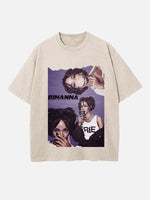 Rihanna Print Round Neck T-shirt