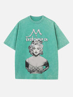 Madonna Print Round Neck T-shirt