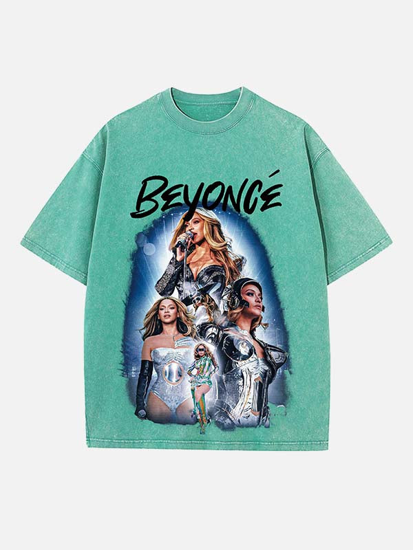 Beyoncé Print Round Neck T-shirt