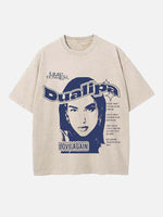 Dua Lipa Print Round Neck T-shirt
