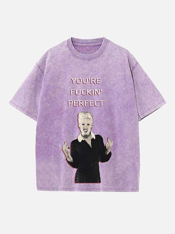 P!nk Print Round Neck T-shirt