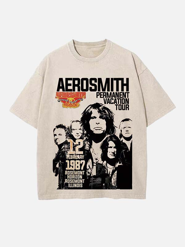Aerosmith Print Round Neck T-shirt