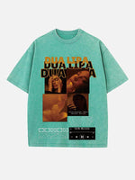 Dua Lipa Print Round Neck T-shirt