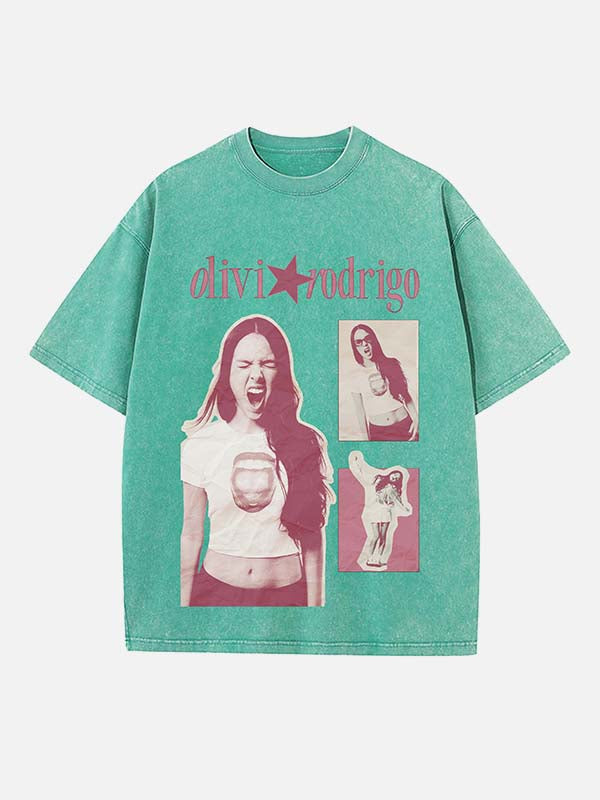 Olivia Rodrigo Print Round Neck T-shirt
