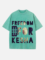 Kesha Print Round Neck T-shirt