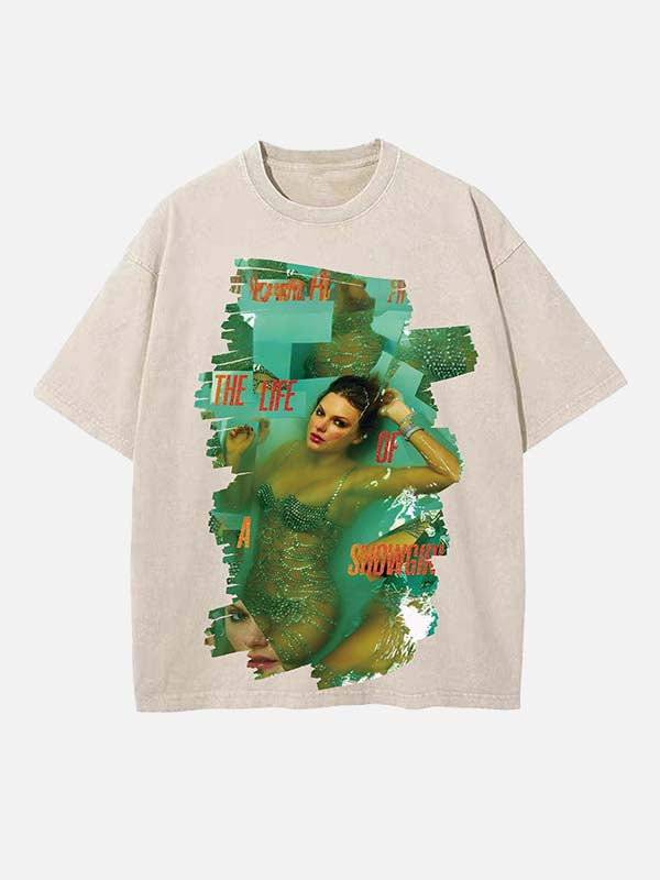 Taylor Swift Print Round Neck T-shirt