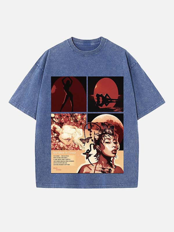 Kali Uchis Print Round Neck T-shirt