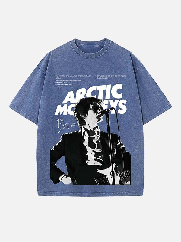 Arctic Monkeys Print Round Neck T-shirt