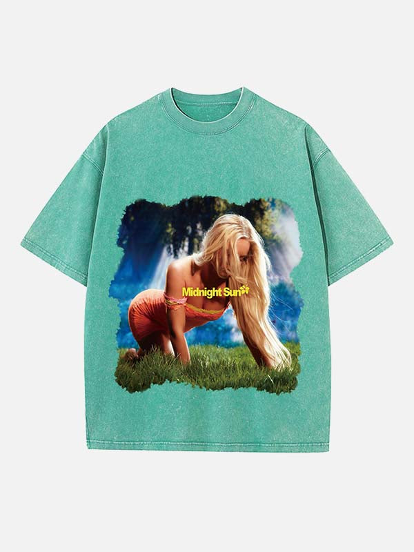 Zara Larsson Print Round Neck T-shirt