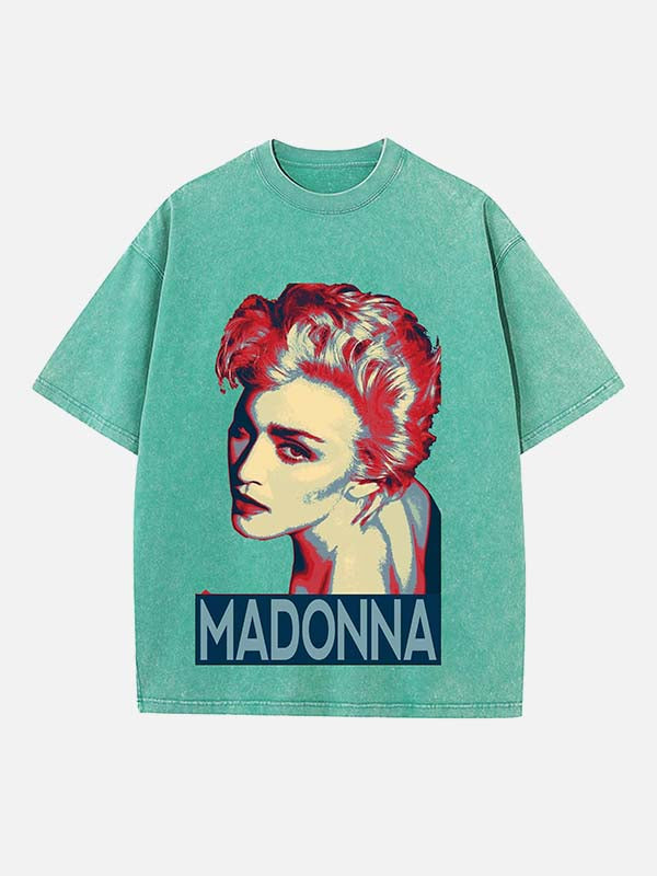Madonna Print Round Neck T-shirt
