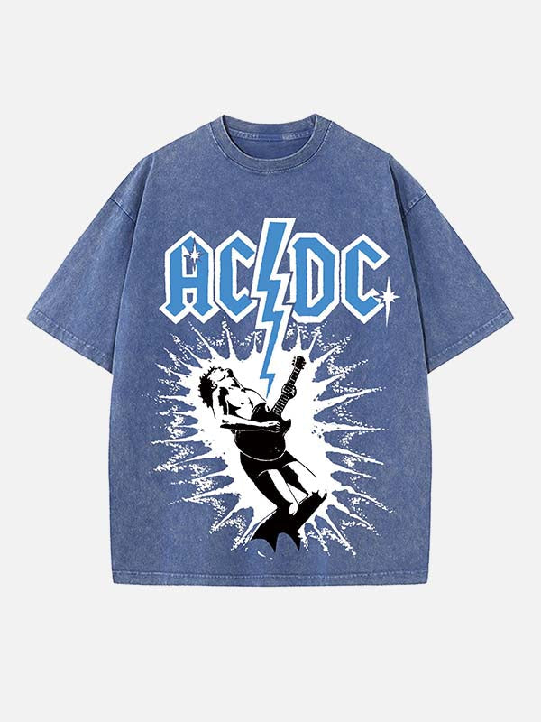 AC/DC Print Round Neck T-shirt