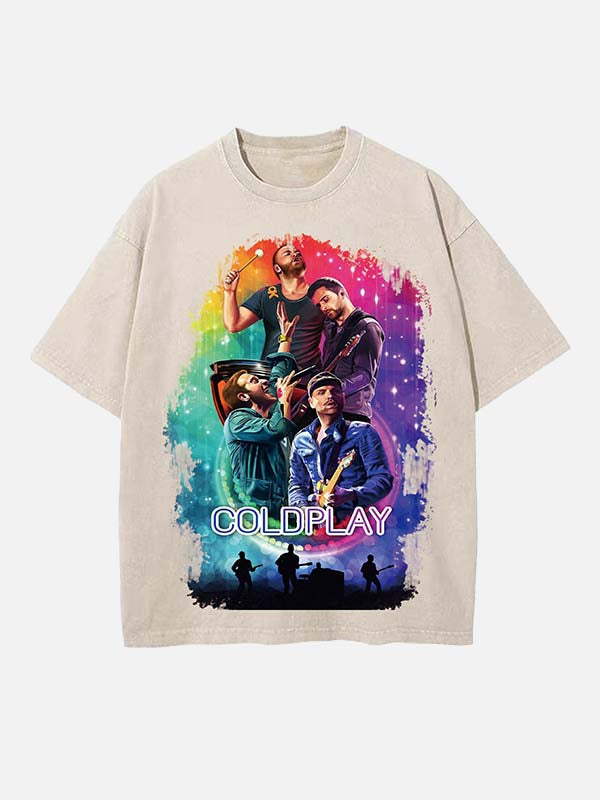 Coldplay Print Round Neck T-shirt