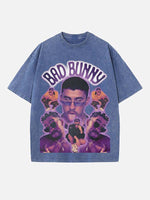 Bad Bunny Print Round Neck T-shirt