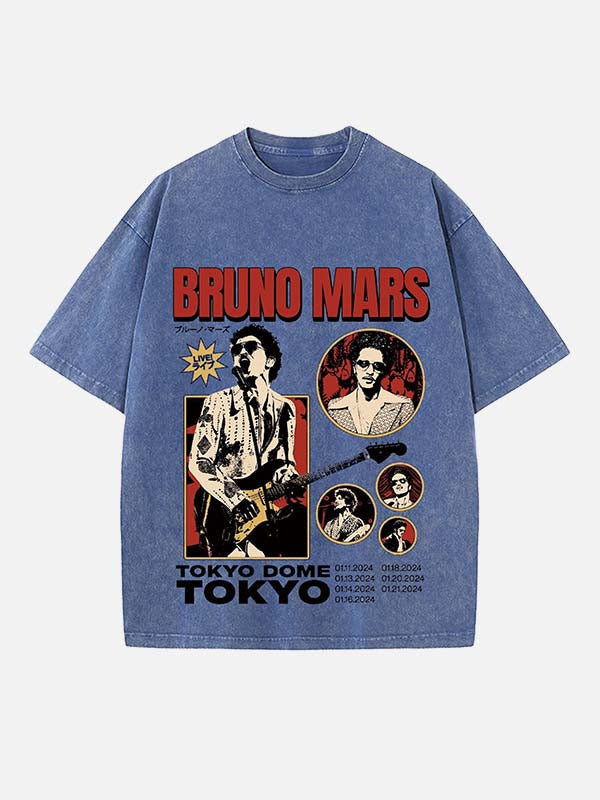 Bruno Mars Print Round Neck T-shirt
