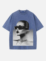 Rihanna Print Round Neck T-shirt