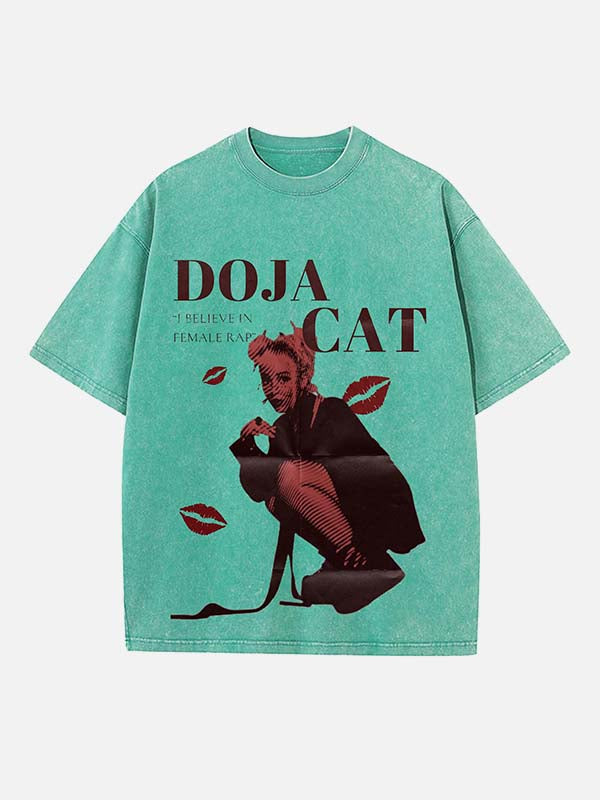 Doja Cat Print Round Neck T-shirt