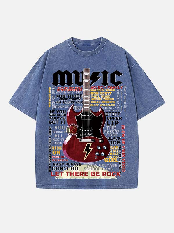AC/DC Print Round Neck T-shirt
