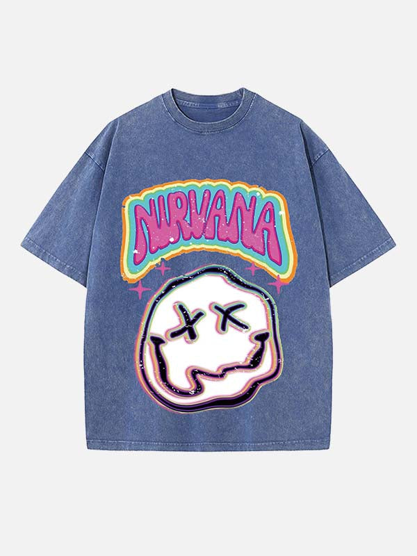 NIRVANA Print Round Neck T-shirt