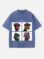Gorillaz Print Round Neck T-shirt