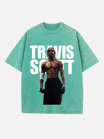 Travis Scott Print Round Neck T-shirt