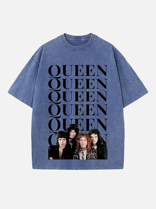 Queen Print Round Neck T-shirt