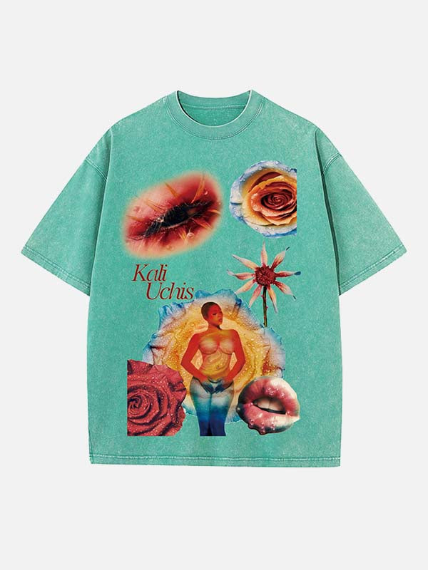 Kali Uchis Print Round Neck T-shirt
