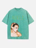 Adele Print Round Neck T-shirt