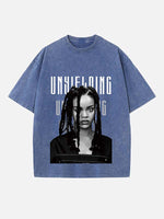 Rihanna Print Round Neck T-shirt