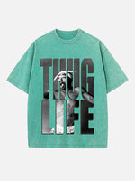 2Pac Print Round Neck T-shirt
