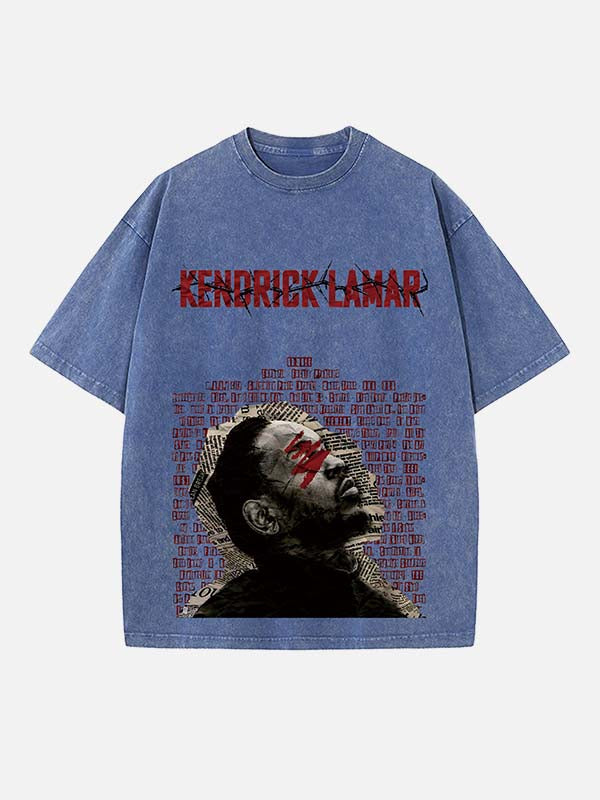 Kendrick Lamar Print Round Neck T-shirt