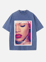 Rihanna Print Round Neck T-shirt