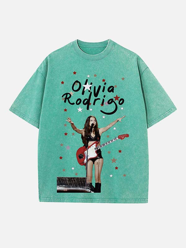 Olivia Rodrigo Print Round Neck T-shirt