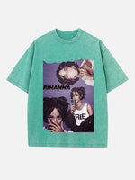 Rihanna Print Round Neck T-shirt