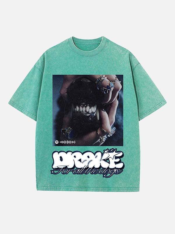 Drake Print Round Neck T-shirt