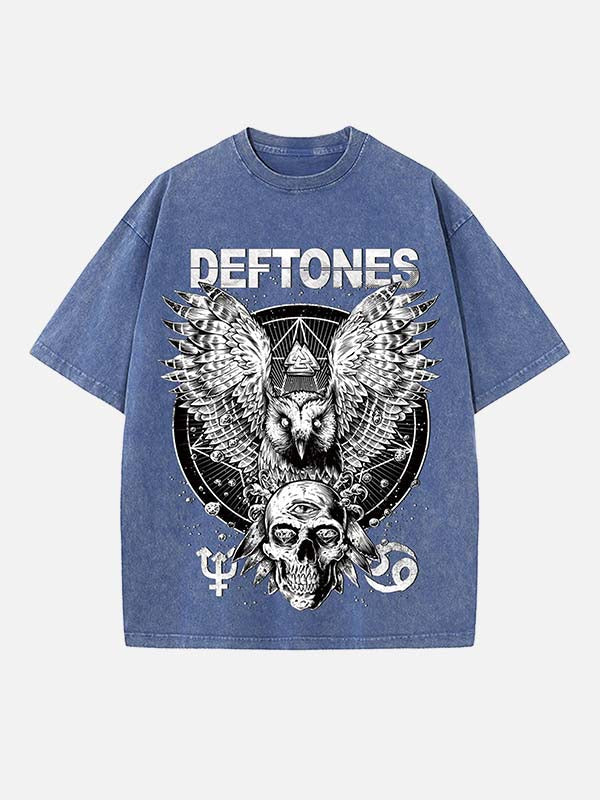 Deftones Print Round Neck T-shirt