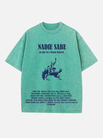 Bad Bunny Print Round Neck T-shirt