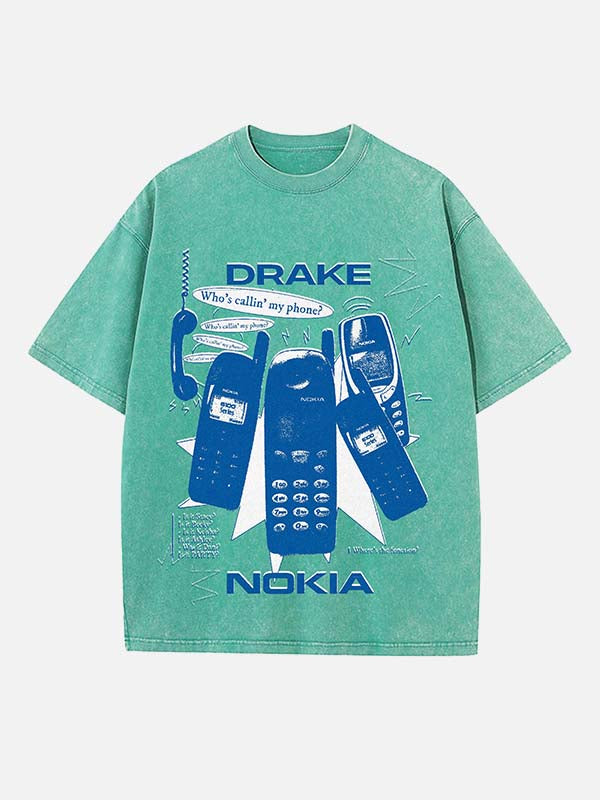 Drake Print Round Neck T-shirt