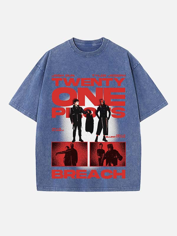 Twenty One Pilots Print Round Neck T-shirt