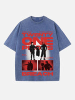Twenty One Pilots Print Round Neck T-shirt