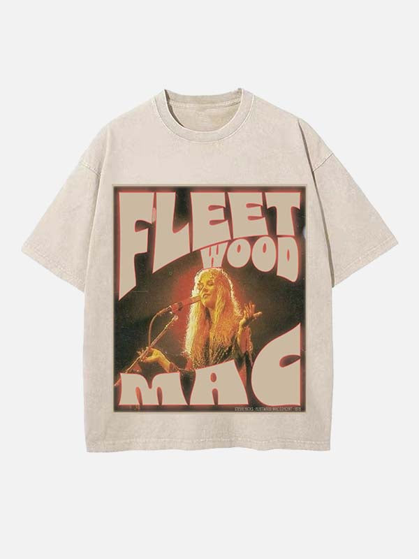Fleetwood Mac Print Round Neck T-shirt
