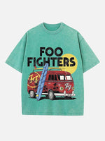 Foo Fighters Print Round Neck T-shirt
