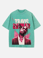 Travis Scott Print Round Neck T-shirt