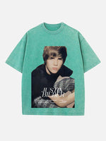 Justin Bieber Print Round Neck T-shirt